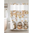 thumbnail image 6 of No Hook Shower Curtain with Snap in Liner, Watercolor Cute Hedgehog on Wood Grain Waterproof Bath Curtain Double Layers with See Through Top Window, Autumn Botanical Leaf Shower Curtains 60x72in, 6 of 9