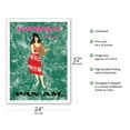 thumbnail image 2 of Hawaii by Clipper - Hawaiian Hula Dancer - Pan American World Airways - Vintage Hawaiian Travel Poster by Al Moore c.1962 - Fine Art Matte Paper Print (Unframed) 24x32in, 2 of 4