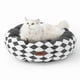 thumbnail image 2 of Camas grandes para gatos de interior, camas tipo donut para perros pequeños, cama redonda de felpa para cachorros y gatitos, base antideslizante, gris, 2 of 7