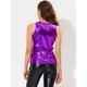thumbnail image 4 of Camiseta Sin Mangas Allegra K Con Chaleco Brillante Metálico Para Fiesta Y Club Mujer Púrpura S, 4 of 5
