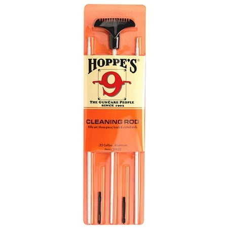Hoppes Rod - Hoppes Three Piece Rifle 3PA22 Rod .22 Caliber Aluminum 3 Piece Poly Bag