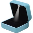 thumbnail image 2 of Ring Box with LED Light Velvet Emerald Jewelry Box, 2 of 7