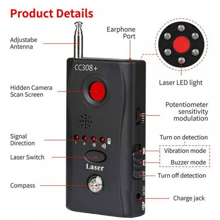 Super détecteur de signaux onde anti caméra micro espion traceur gps mobile  yonis - Conforama