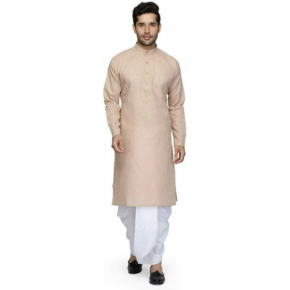 Mens Desginer Wear Bollywood South Indian Style Cotton Dhoti Kurta Set