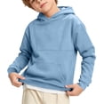 thumbnail image 3 of Falkdiz Boys Long Sleeve Sweatshirts With Pocket Comfy Pullover Outdoor Winter Hooded Casual Shirts for Boys Trendy,Blue,Size: 120, 3 of 9