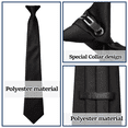 thumbnail image 2 of Dsseng Cravates pour Hommes Cravates à Clip Cravate à Bretelles pour Mariage Graduation Uniformes Scolaires Fil Rouge, 2 of 9