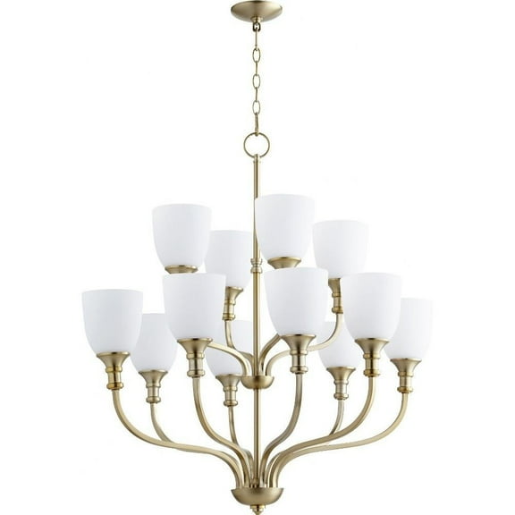 Transitional Twelve Light Chandelier-Aged Brass Finish Bailey Street Home 183-Bel-2535227