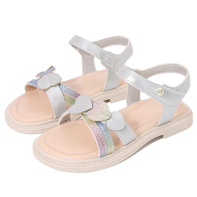 Sandalias de princesa con diamantes de imitación REDARER para niñas, con tira en el tobillo, estilo bohemio, para playa, tallas 4-4,5 años