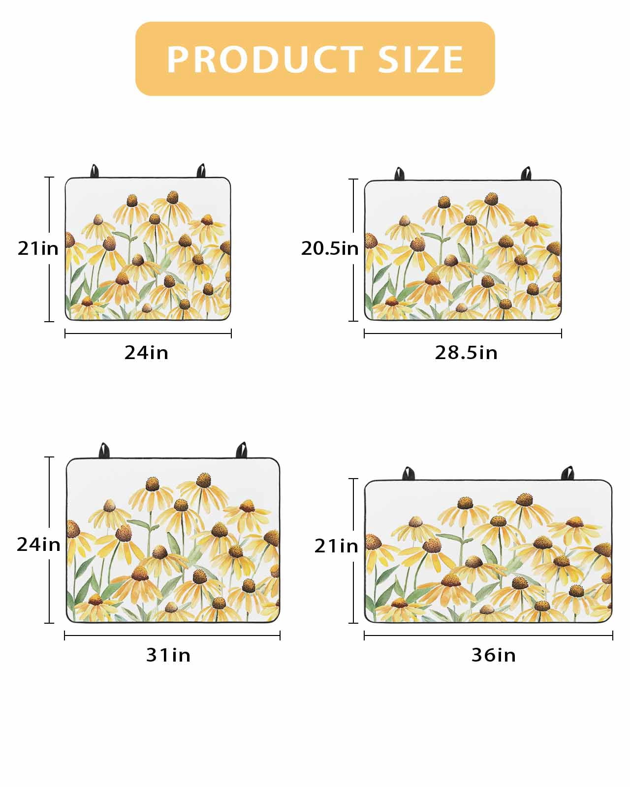 nqOlkjepod Large Induction Cooktop Protector Mat 24"x21", Yellow Spring Floral Stove Top Covers for Electric Stove, Watercolor Elegant Botanical Stove Burner Cover Mats, Glass Top Stove Cover