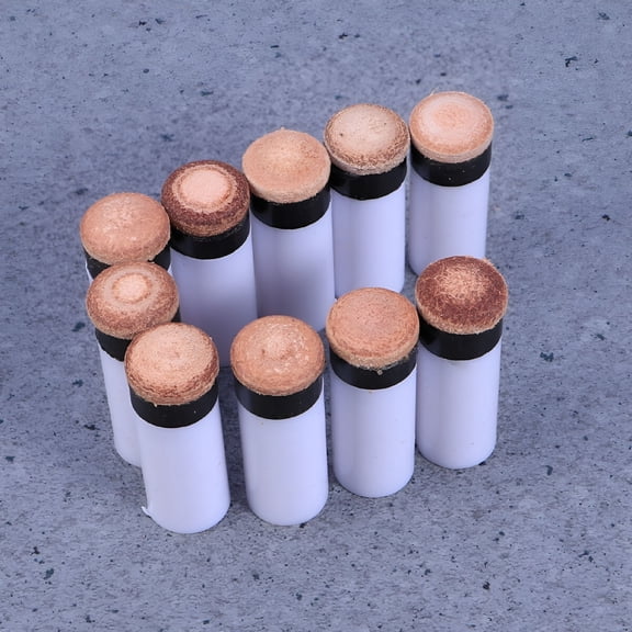 BESTSKY 2026 New 10Set American Style Round Pool Cue Tips Replacement White Strengthen Handle for Billiards, Pool, Snooker, Cue Maintenance