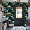 thumbnail image 6 of Peel and Stick Wallpaper Cinematic Fantasy Mushrooms Glowing Filigree Misty Forest Wall Mural 17.7in x 9.8ft Self Adhesive Removable Wall Paper Renter Friendly Wallpaper for Nursery Bedroom, 6 of 8