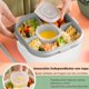 thumbnail image 4 of Lonchera Bento, Caja de Almuerzo, Caja Bento para Ensalada, con Cuchara y Tenedor, 4 Compartimentos, Sellada Crisper Caja de Almuerzo, Apto para Microondas y Lavavajillas (Blanco), 4 of 4