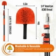 thumbnail image 2 of Cobweb Duster with Extension Pole,Spider Web Brush with Pole Extend ,Spiderweb Cleaner with Stage Telescopic Aluminum Pole,Spider Brush Cobweb for Outdoor & Indoor Cleaning, 2 of 7