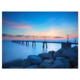 thumbnail image 2 of Bluish Bord de Mer Rocheux avec Quai - Impression sur Toile Pont de Mer, 2 of 3