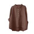 thumbnail image 1 of cfhntfmh Oversized Shirts for Women Loose Fall Collared Buttons down Blouses Comfy Long Sleeve Plain Tops, 1 of 5