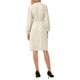 thumbnail image 3 of Vestido A-Line de Botones para Mujer INSPIRE CHIC con Mangas Largas Abullonadas y Cintura Ajustable, Casual de Negocios, Largo hasta la Rodilla, 2XL Beige, 3 of 5