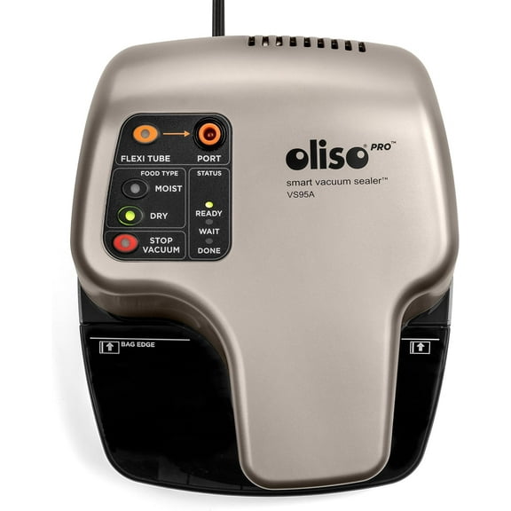 Oliso Pro VS95A Bundle, Smart Vacuum Sealer for Food Storage, with Various Bag Sizes, Silver.
