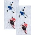 thumbnail image 1 of wonima01 Ice Hockey Player Hand Towels,Set of 2 Soft Absorbent Towel for Bathroom Farmhouse Home Decor Man Women and Gift 14" x28, 1 of 1