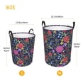 thumbnail image 3 of Balery Floral Cesta de ropa redonda con asas, impermeable, independiente, para ropa, juguetes, dormitorio y familia-Small, 3 of 6