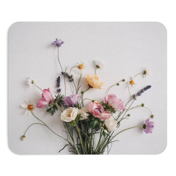Flower Arrangement Mouse Pad 9.2"x8" – Floral Pattern Design, Non-Slip Rubber Base, Elegant Office Desk Accessory