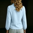 thumbnail image 3 of cocolona Ruffle V Neck Blouses for Women Long Sleeve Solid Color Shirts Fall Trendy Casual Vacation Outfits Tops, 3 of 5