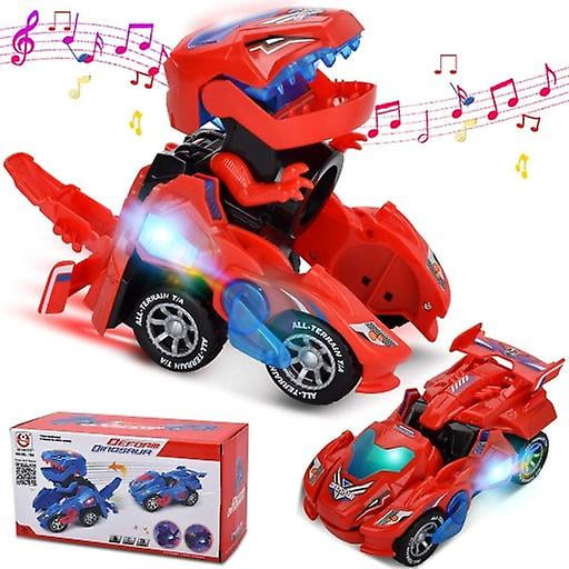 Dinosaurio de deformación de coche eléctrico de juguete con luz y música