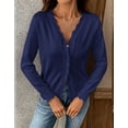 thumbnail image 5 of Cogild Long Sleeve Button Front Cardigans for Womens Lightweight Solid Color Tops with Unique Scalloped V-Neckline Fall Cardigans for Womens Casual and Stylish Cardigans, 5 of 7