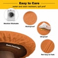 thumbnail image 3 of Elastic Fitted Round Tablecloth, Orange Waterproof Stretch Table Cover for 55"-60" Tables, Pure Orange Washable Outdoor Tablecloths for Patio, Picnic, Camping, 3 of 9