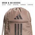 thumbnail image 2 of Bolsa deportiva adidas Alliance Sackpack, ligera, color marrón tiza, 2 of 7