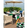 thumbnail image 5 of Outdoor Tablecloth with Umbrella Hole for Patio/Picnic/Party/Camping, Modern Green Grey Waterproof Table Cloth Rectangle Table Cover Washable, Abstract Geometric Color Blocks (60"x 102"), 5 of 8