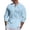 Light Blue #059, variant on Mens Casual Cotton Linen Pullover Hoodie V Neck Shirt Lightweight Baggy Long Sleeve Beach Lace Up Hippie Tops, M