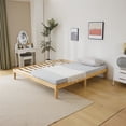 thumbnail image 4 of PAPROOS King Size Bed Frame, Wooden Platform Bed with Strong Wood Slats Support, Heavy Duty Basic Bed Frame, No Box Spring Needed, Natural, 4 of 9