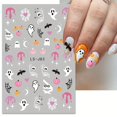 thumbnail image 2 of 5pcs/set, Halloween Nail Art Sticker Set - Pumpkin, Snake, Ghost, Bat, and Skeleton Decals for Spooky Nail Decoration, 2 of 5