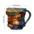 thumbnail image 5 of Shoreew Painted Book Mug with Spoon Creative 3D Stack Book Coffee Cup Retro Novel Style Cup Collection Gifts for Literature Lovers, 5 of 7