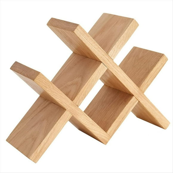 Botellero de Madera para Encimera, Soporte Rústico para de Vino, Ideal para Vitrinas de Sobremesa.