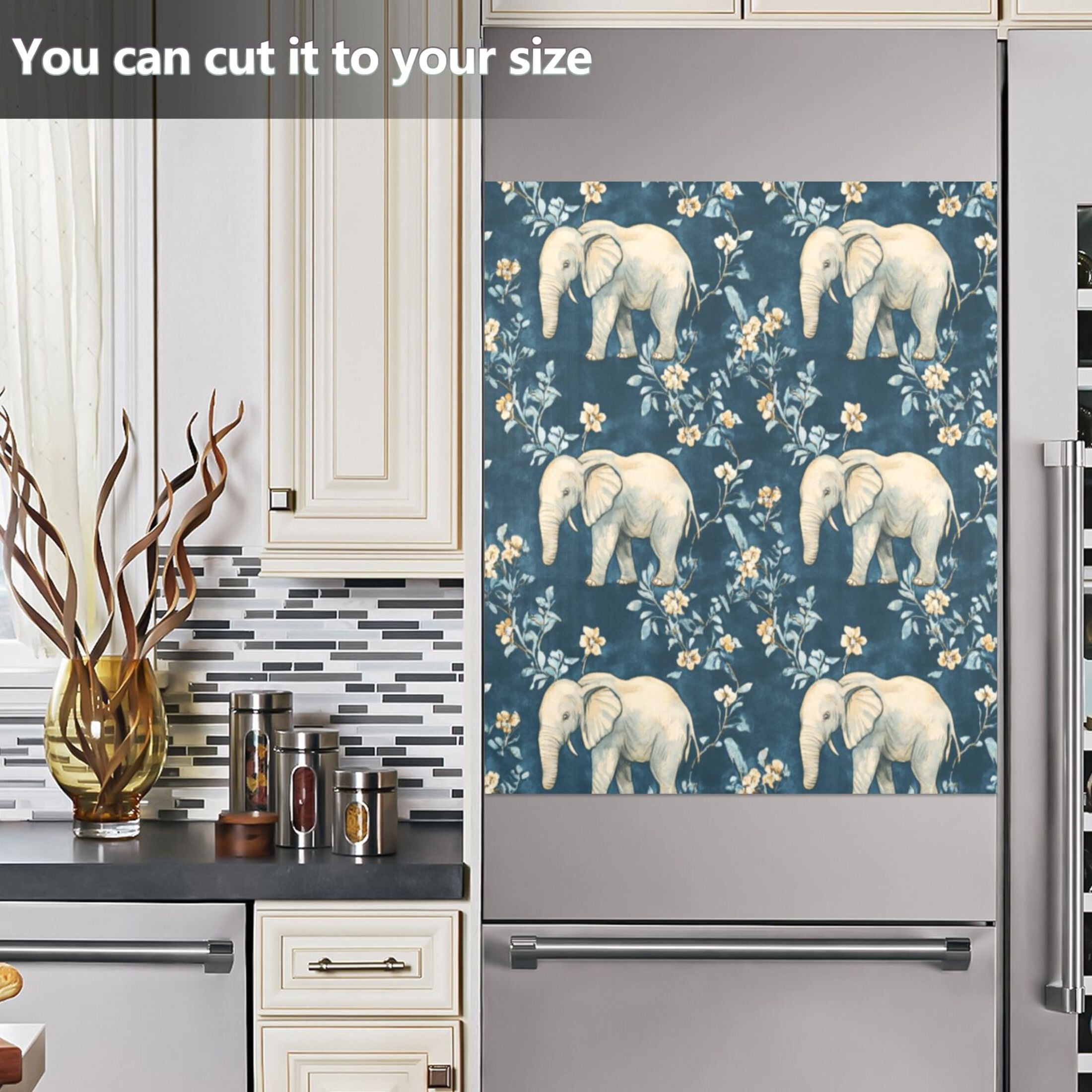 Dishwasher Magnetic Sticker 23x26 Inch Refrigerator Magnetic Sticker Washing Machine Magnetic Sticker Kitchen Panel Magnetic Sticker Home Decor Pretty Elephant