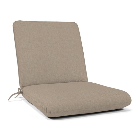 Casual Cushion Outdoor Club Chair Cushion, Sunbrella Fade & Water Resistant for Patio Club Chairs & Deep-Seat Loungers, 22"W x 22"D, 3.5" thick; Back 22"W x 22"H, 3.5" thick, Reversible, Cast Ash