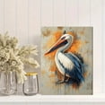 thumbnail image 2 of Qisvanset 12x16 Inch Framed Canvas Wall Art Watercolor Brown Pelican Ready To Hang Nature Home Wall Decor, 2 of 8