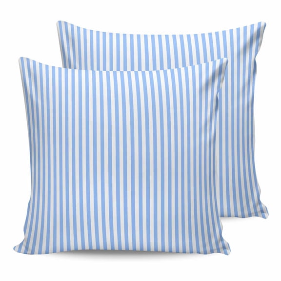 Pillow Covers 24x24 Set of 2, Blue White Stripe Throw Pillow Covers Decorative Couch Cushion Cover, Modern Minimalist Geometric Striped Microfiber Soft Square Pillowcases for Bedroom Living Room Sofa