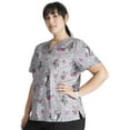thumbnail image 7 of Tooniforms Scrubs Top For Women V-Neck Print TF738, 7 of 7