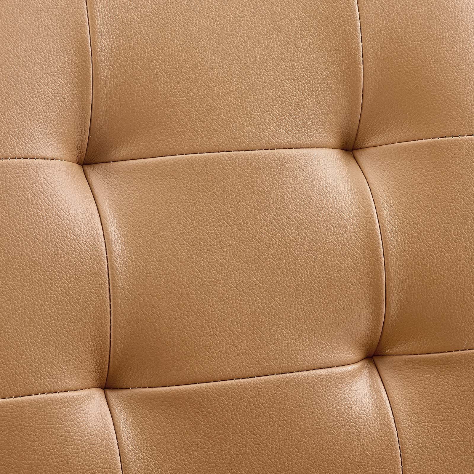 Modway Prim Modern Faux Leather Armless Mid Back Office Chair in Tan