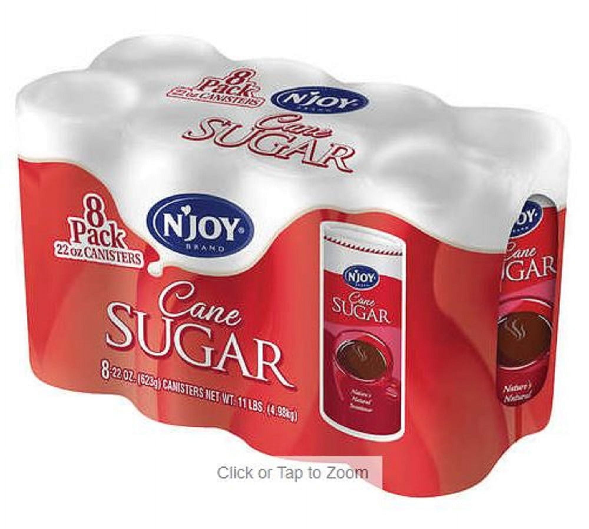 NJOY Pure Cane Sugar, Granulated Kosher, 22 Oz Canisters, Pack of