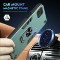 thumbnail image 2 of Designed for Samsung Galaxy A22 5G Case, Military Grade Protective Phone Case Rugged Hard PC + Soft TPU Cover with Enhanced Metal Ring Kickstand [Support Magnet Mount], Darkgreen, 2 of 7