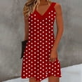 thumbnail image 2 of Ygbgbb Nightgowns for Women Summer Lightweight Comfy Mini Night Gowns Polka Dot Print Sleeveless Slip Dresses Loose Fit V Neck Sleep Shirts Wine S, 2 of 6