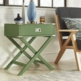 thumbnail image 2 of Weston Home Modern End Table with X-Base Legs and Drawer, Meadow Green, 2 of 8