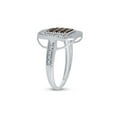 thumbnail image 4 of Sterling Silver Womens Round Brown Diamond Square Cluster Ring 1/5 Cttw, 4 of 4