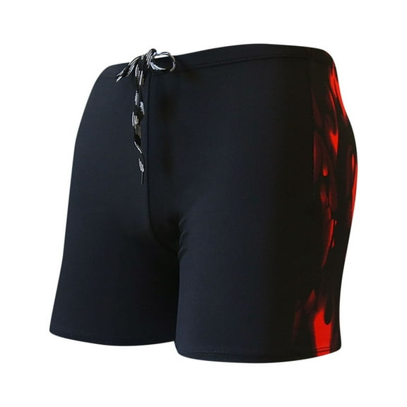 kpoplk Men Swimwear Swim Boxer Brief Bikini Surfing Trunks Square Cut Swimsuits Red,XL