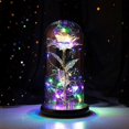 thumbnail image 1 of Beauty and the Beast Eternal Rose with LED Lights Under the Bell Shaped Glass Dome Rose Gift for Women Mother's Day Wedding Valentine's Day Birthday C, 1 of 5