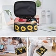 thumbnail image 4 of 3 bolsas de maquillaje para mujer, bolsa de cosméticos de viaje portátil, organizador impermeable para bolso con cremallera dorada, lindas bolsas de aseo (girasol negro), 4 of 7