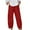 Red, variant on RYRJJ Plus Size Capri Pants for Women Casual Summer Cotton Linen Harem Pants Elastic Waist Wide Leg Baggy Cropped Trousers(Black,S)